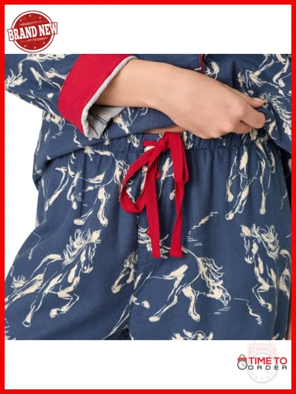 Women's Cotton Flannel 3-Piece Pajama Set with Long Sleeve Top, Pant, and